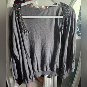 LOFT Charcoal Knit Top